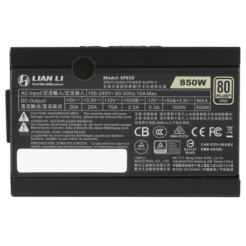Блок питания Lian Li 850W SP850 Black (G89.SP850B.01RU) 16 Pin (PCIe 5.0 Connector Cable Details)