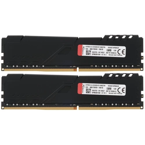 Оперативная память 8 Gb 3200 MHz Kingston HYPERX FURY Black (HX432C16FB3K2/8)