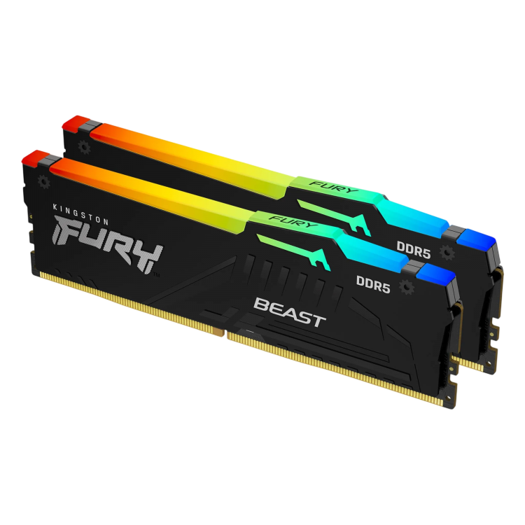 Оперативная память 64 Gb 6000 MHz Kingston FURY Beast RGB Black (KF560C36BBE2AK2-64)