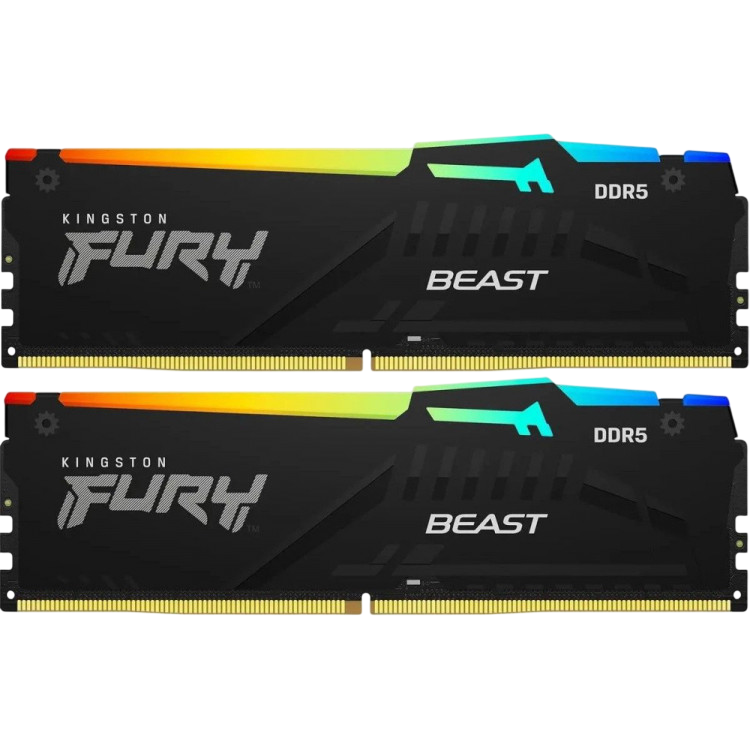 Оперативная память 64 Gb 6000 MHz Kingston FURY Beast RGB Black (KF560C36BBE2AK2-64)