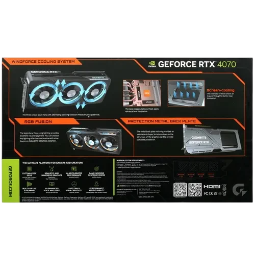 Видеокарта Gigabyte (GV-N4070GAMING OC-12GD) GeForce RTX 4070 12GB GAMING OC