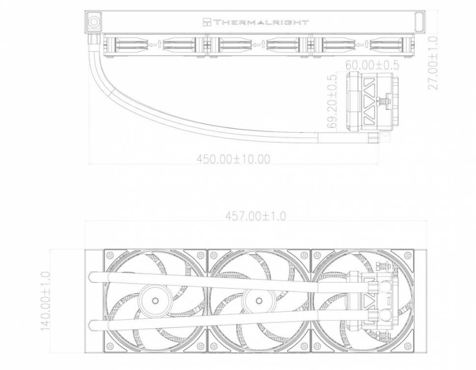 Система жидкостного охлаждения для процессора Thermalright Frozen Warframe 420 ARGB Black (TRFW420AB)
