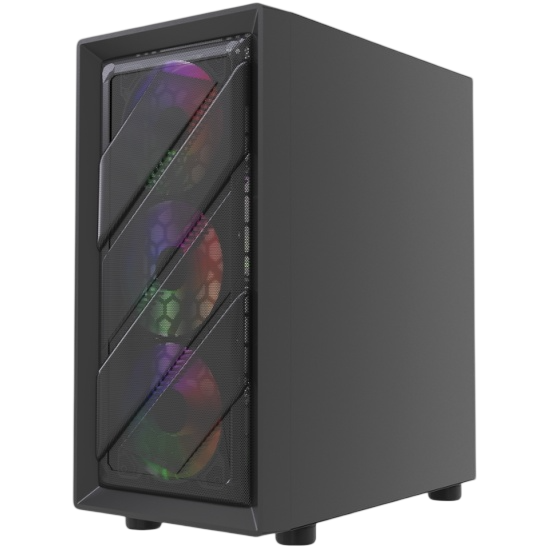 Компьютерный корпус Powercase Mistral Micro EM21 TG FRGB Black (CMMEM21B-L4)