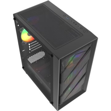 Компьютерный корпус Powercase Mistral Micro EM21 TG FRGB Black (CMMEM21B-L4)