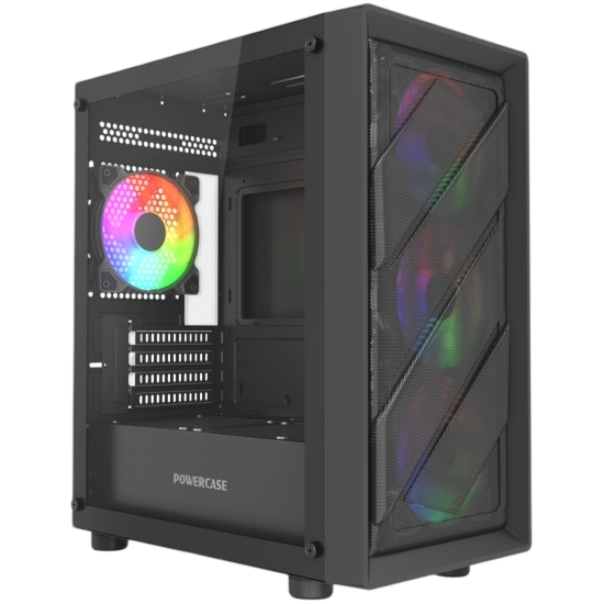 Компьютерный корпус Powercase Mistral Micro EM21 TG FRGB Black (CMMEM21B-L4)