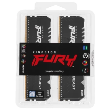 Оперативная память 32 Gb 3200 MHz Kingston FURY BEAST Black RGB (KF432C16BBAK2/32)