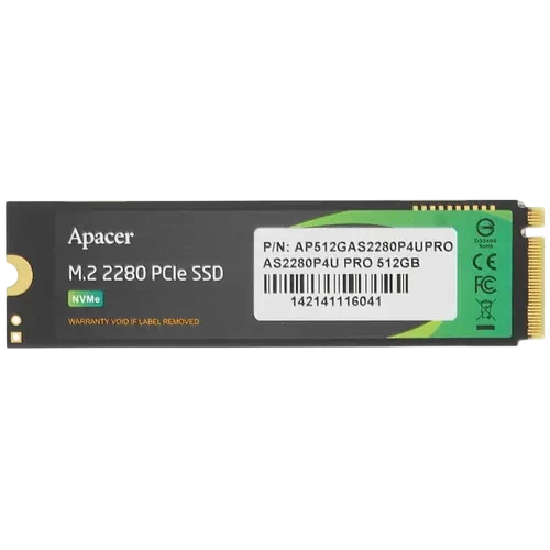 Твердотельный накопитель Apacer 512 Gb AS2280P4U M.2 (AP512GAS2280P4UPRO-1)