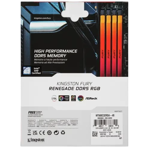 Оперативная память 48 Gb 6000 MHz Kingston FURY Renegade RGB Silver/Black (KF560C32RSA-48)