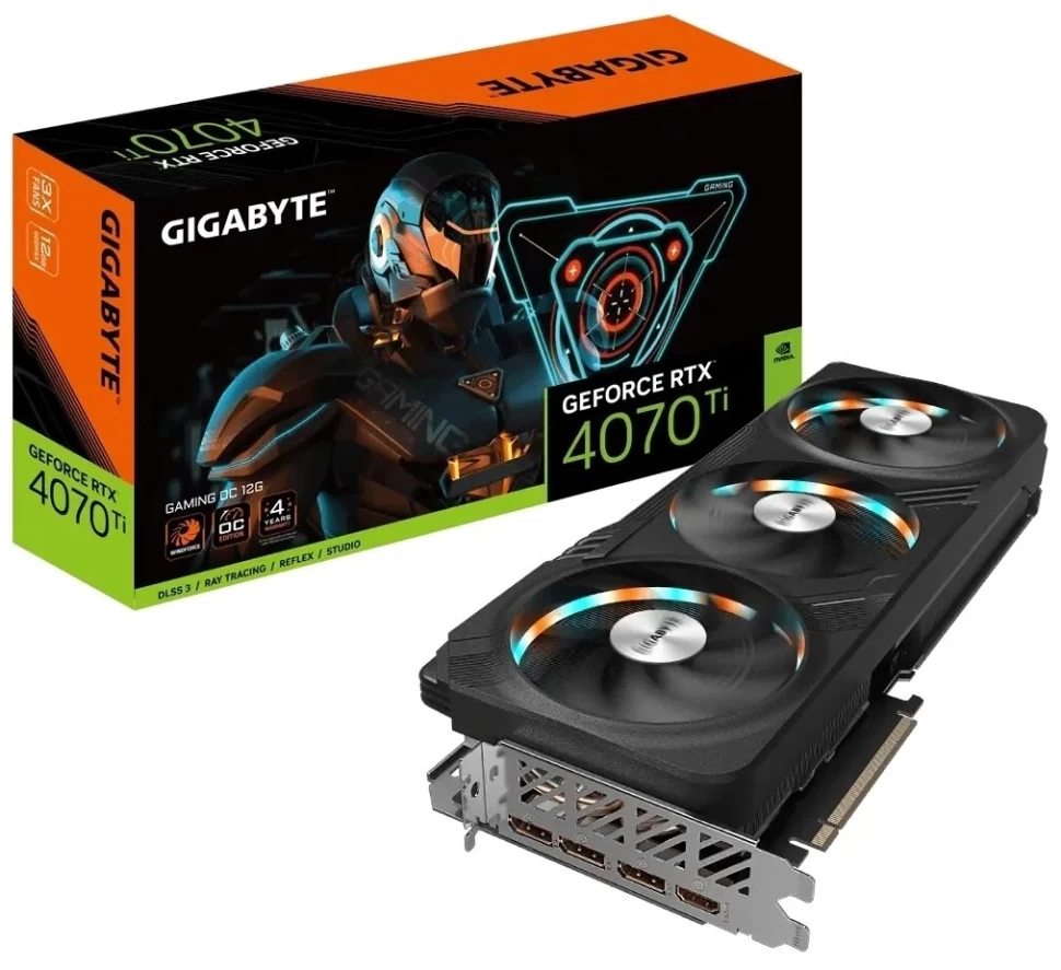 Видеокарта Gigabyte (GV-N407TGAMING OC-12GD) GeForce RTX 4070 Ti 12GB GAMING OC