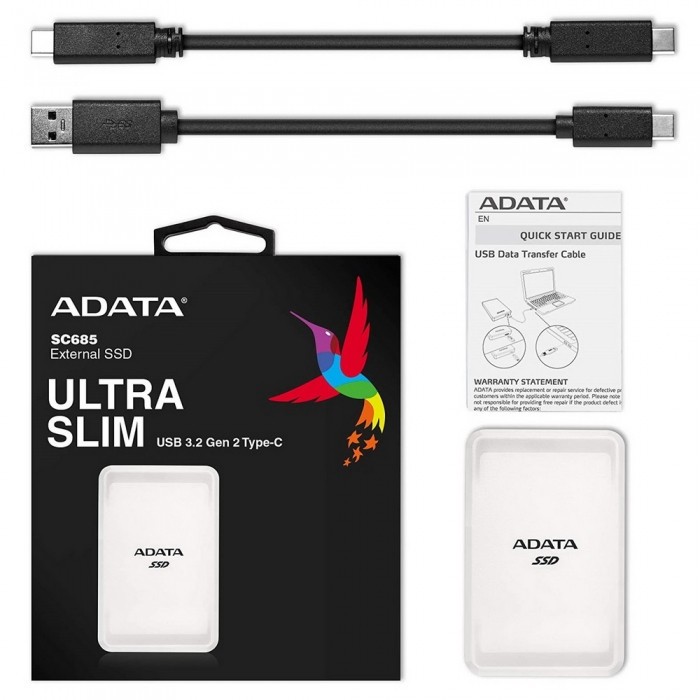 Внешний SSD ADATA 1000 Gb SC685 EXTERNAL White ASC685-1TU32G2-CWH
