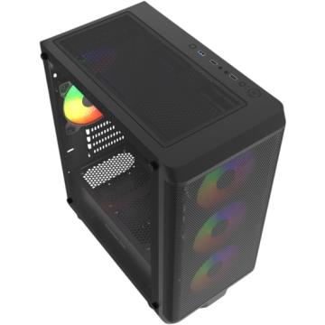 Компьютерный корпус Powercase Mistral Micro EM22 TG FRGB Black (CMMEM22B-L4)