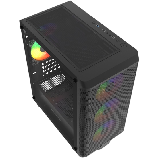 Компьютерный корпус Powercase Mistral Micro EM22 TG FRGB Black (CMMEM22B-L4)