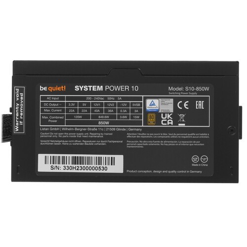 Блок питания Be Quiet! 850W SYSTEM POWER 10 BN330