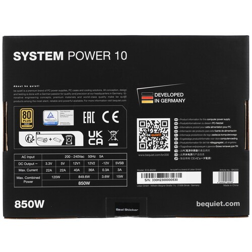 Блок питания Be Quiet! 850W SYSTEM POWER 10 BN330