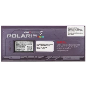 Оперативная память 32 Gb 5200 MHz GEIL POLARIS RGB Titanium Grey (GOSG532GB5200C34ADC)