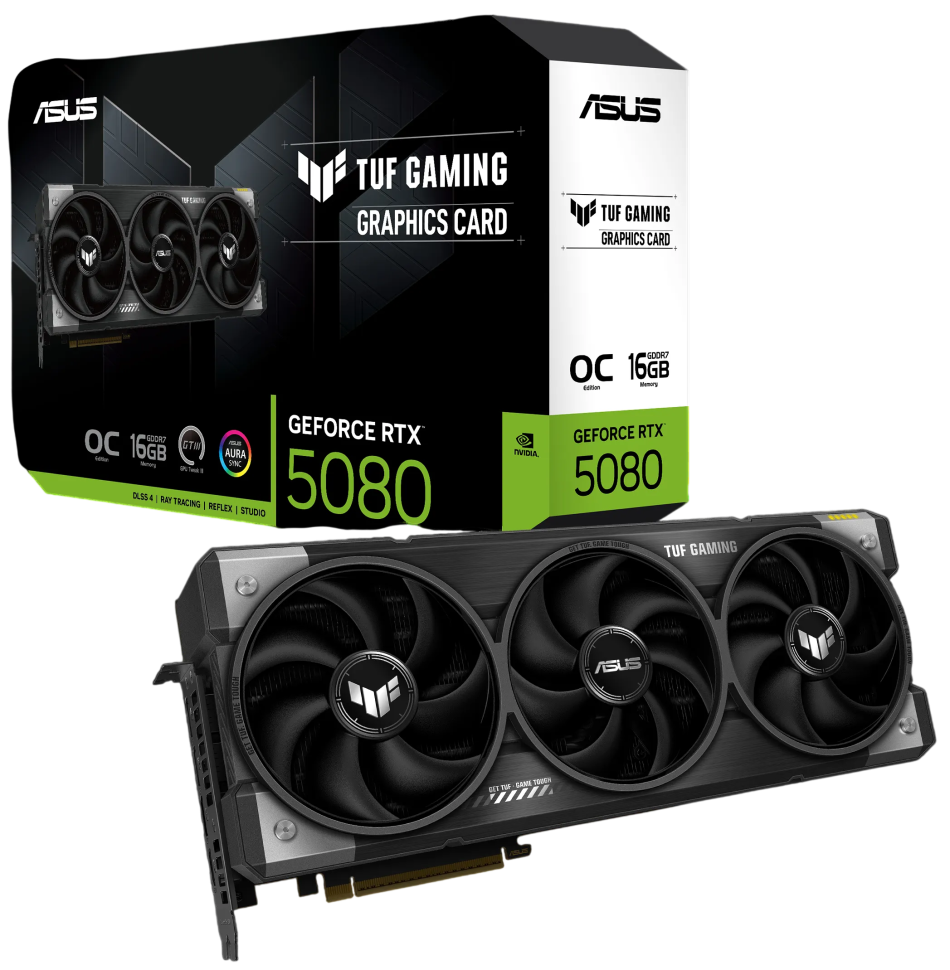Видеокарта ASUS (TUF-RTX5080-O16G-GAMING) GeForce RTX 5080 16GB TUF GAMING OC 90YV0M30-M0NA00