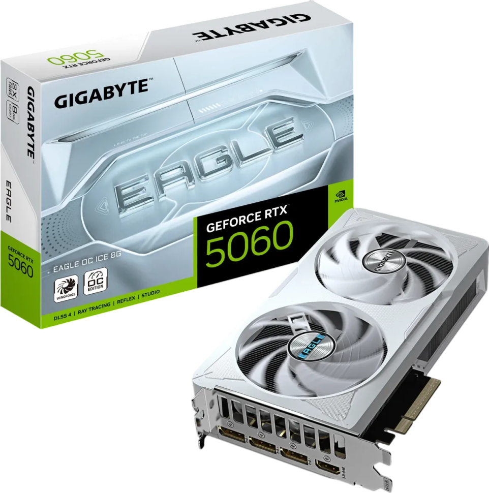 Видеокарта Gigabyte (GV-N5060EAGLEOC ICE-8GD) GeForce RTX 5060 8GB EAGLE ICE OC