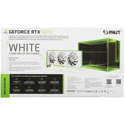 Видеокарта Palit (NE75070U19K9-GB2050W) GeForce RTX 5070 12GB White OC