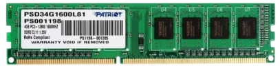 Оперативная память 4 Gb 1600 MHz PATRIOT  SL (PSD34G1600L81)