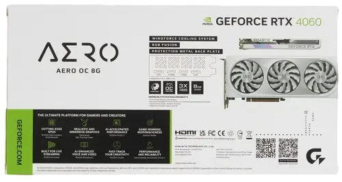 Видеокарта Gigabyte (GV-N4060AERO OC-8GD) GeForce RTX 4060 8GB AERO OC 