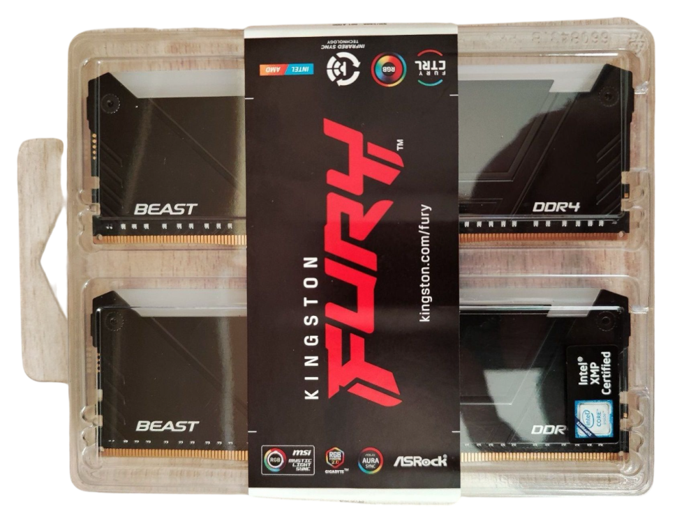 Оперативная память 16 Gb 3200 MHz Kingston FURY Beast RGB XMP Black (KF432C16BB2AK2/16)