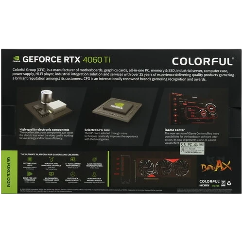 Видеокарта Colorful (RTX 4060Ti NB EX 8GB-V) GeForce RTX 4060 Ti 8GB NB EX 8GB-V