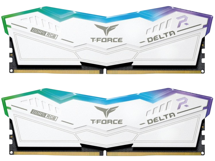 Оперативная память 64 Gb 6000 MHz Team Group T-FORCE DELTA RGB White (FF4D564G6000HC38GDC01)