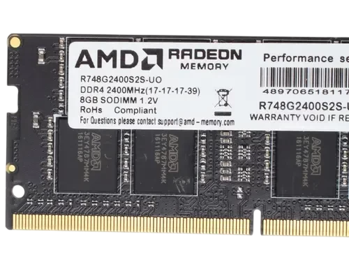 Оперативная память 8 Gb 2400 MHz AMD R7 PERFOMANCE SERIES Black (R748G2400S2S-UO)